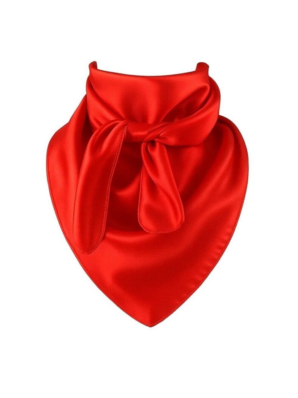 Red Wild Rag Scarf 35x35 Satin Western Cowgirl Cowboy Bandana